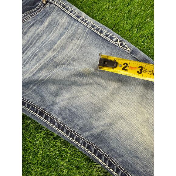 Rock Revival Adele Skinny Jeans Women 28 Blue Stretch Fleur Pocket Denim Y2K EUC - Picture 11 of 12